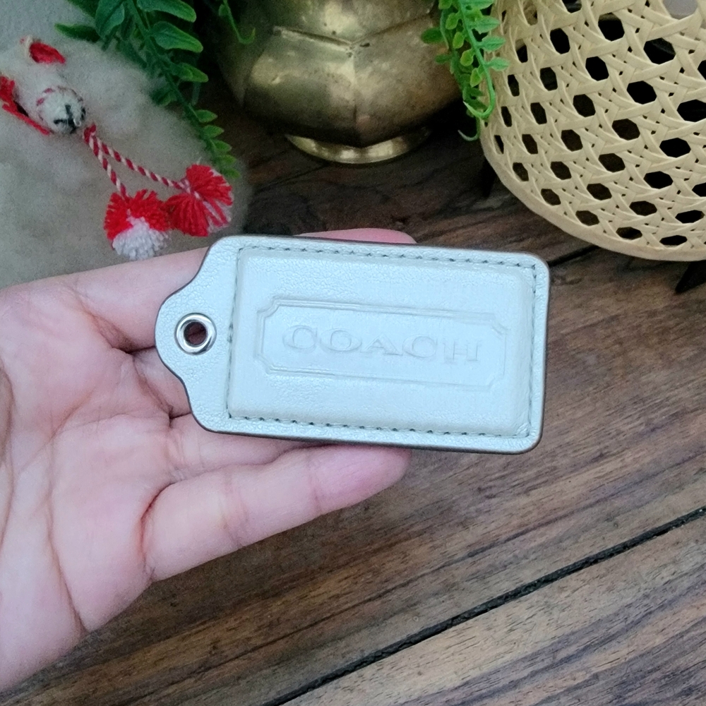 Coach Hang Tag Pendant Bag Charm Ivory